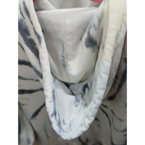 American Eagle Women’s M Tie Dye Hoodie Cropped White Gray Pink Yellow Y2K EUC - Picture 5 of 8